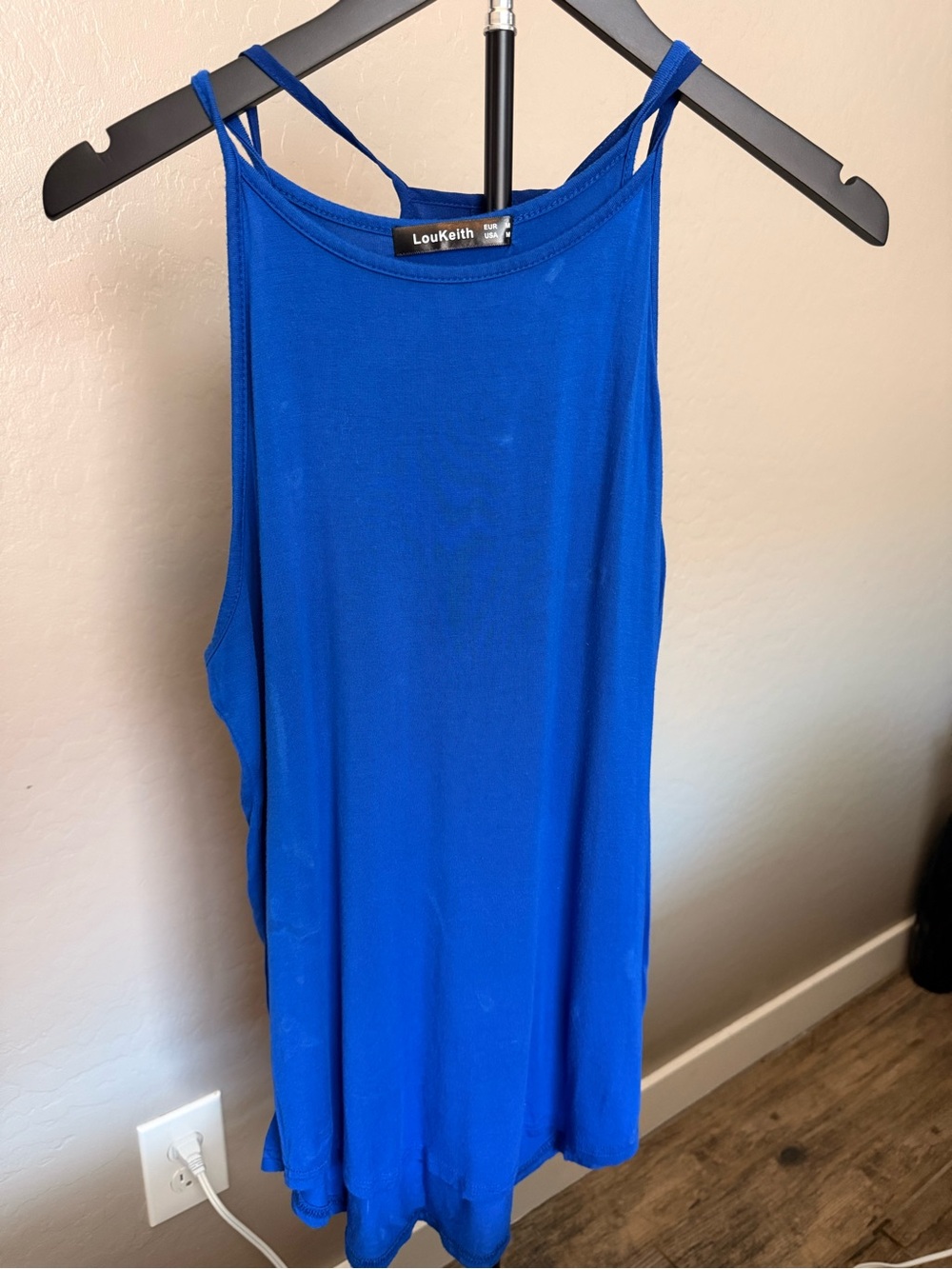 Lou Keith Cobalt Blue Double-Strap Tank Top